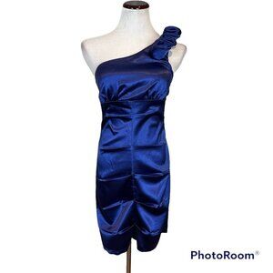NWT Love Tease One Shoulder Satin Dress Semi Formal Short Size 7